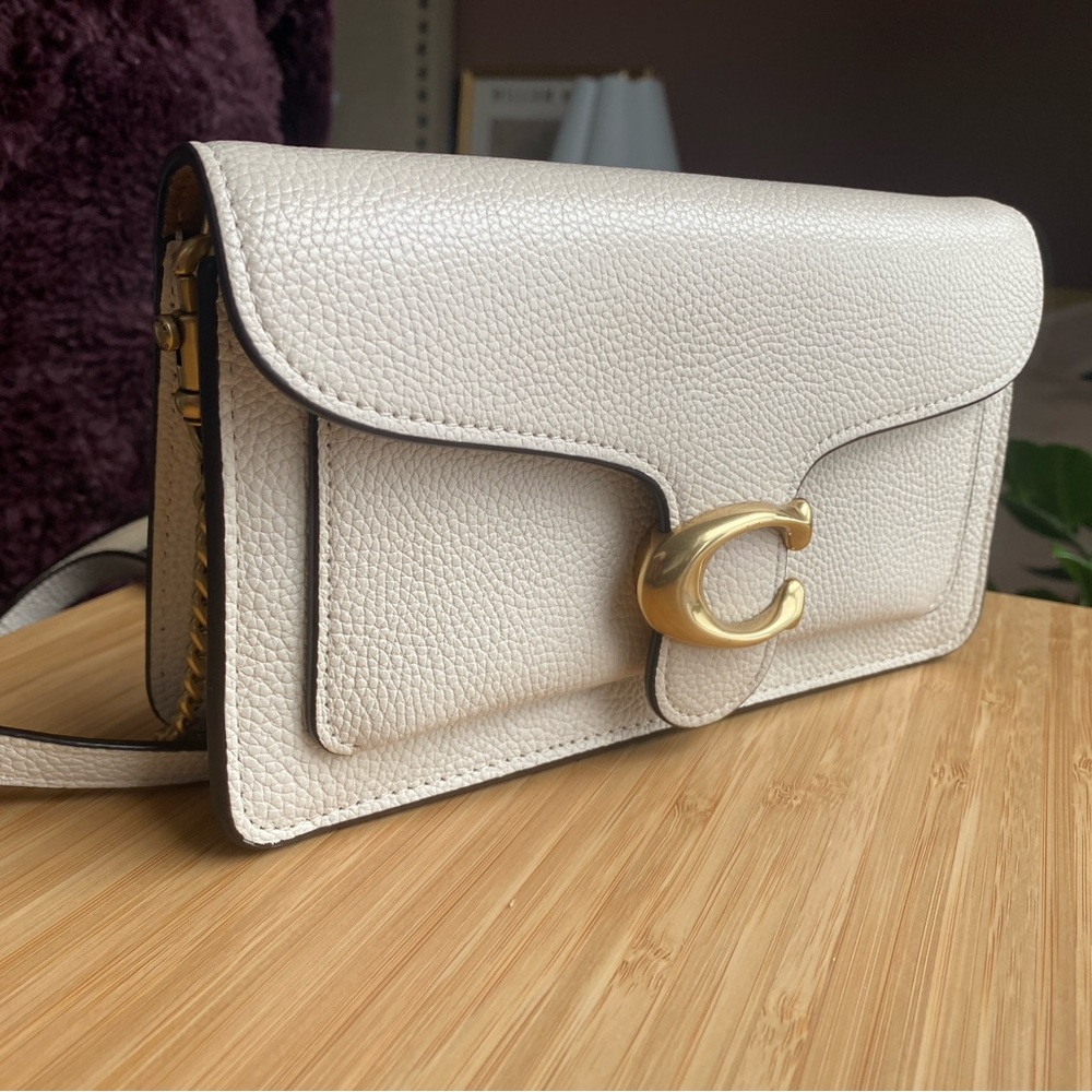 Coach Tabby Chain Clutch in Chalk - Picture 1 of 8